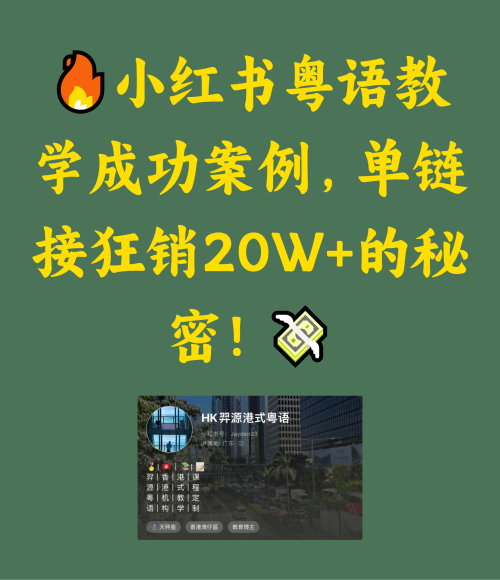 🔥粤语教学成功案例，单链接狂销20W+