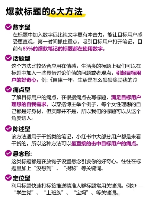 233个小红书爆款标题