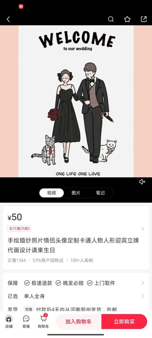 小红书，虚拟赛道，卖手绘婚纱照片，情侣照，小赚6w+
