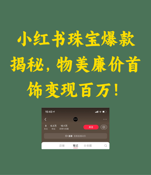 小红书珠宝爆款揭秘，物美廉价首饰变现百万！