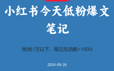 小红书今天低粉爆文笔记
