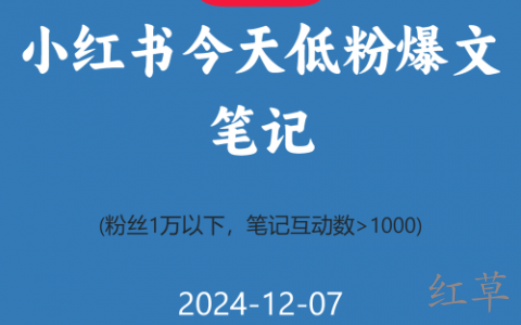小红书今天低粉爆文笔记