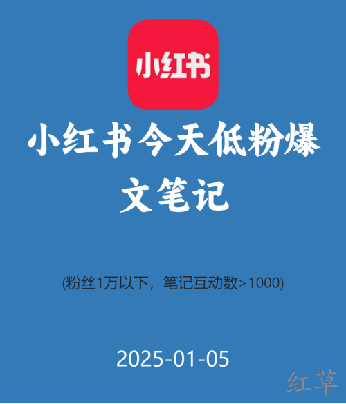 小红书今天低粉爆文笔记
