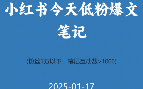 小红书今天低粉爆文笔记