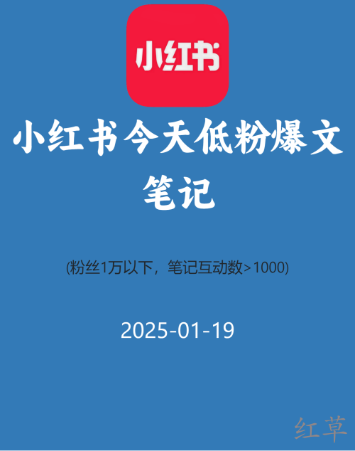 小红书今天低粉爆文笔记