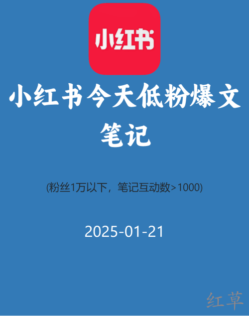 小红书今天低粉爆文笔记