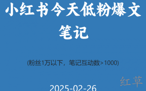 小红书今天低粉爆文笔记