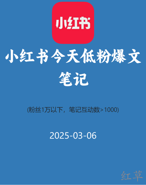 小红书今天低粉爆文笔记