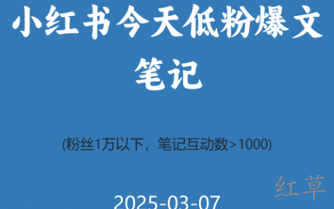 小红书今天低粉爆文笔记