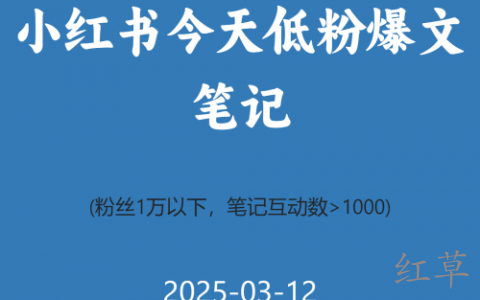 小红书今天低粉爆文笔记