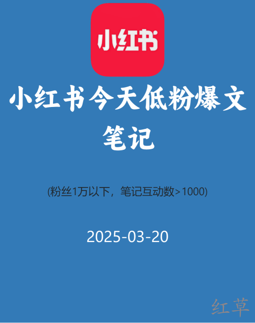 小红书今天低粉爆文笔记