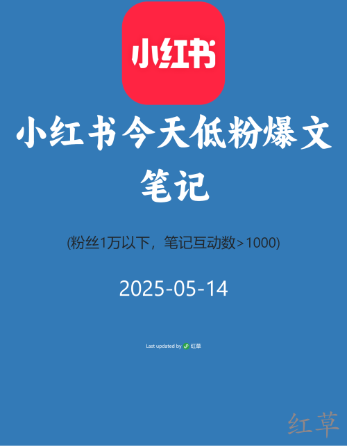 小红书今天低粉爆文笔记