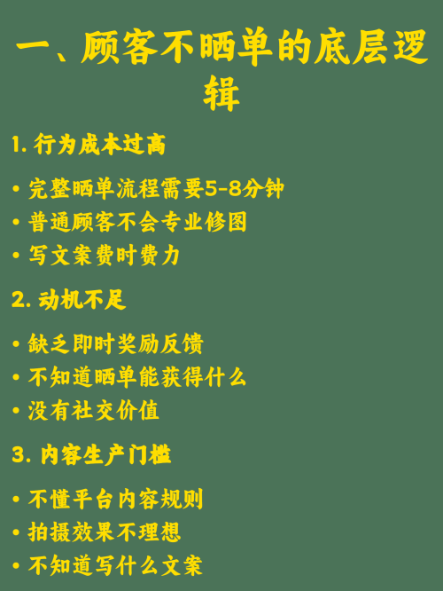 🍽️ 为什么你的餐厅顾客从不主动晒单？