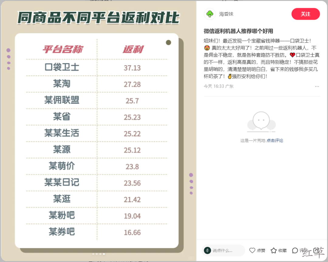 红草引流案例手把手指导之【返利机器人篇】